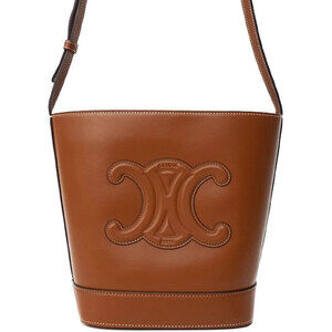 Celine Cuir Triomphe Bucket Leather Shoulder Bag